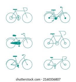 Bicycle icon in stroke style. Bicycle icon, bike set on white background vector illustration