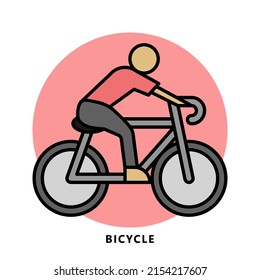 Bicycle Icon Symbol. Bike and Cycle Sport Exercise Logo Illustration