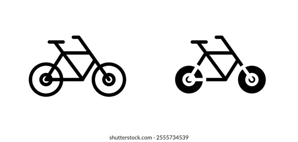 Bicycle icon symbol collection on white background.