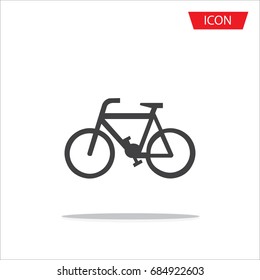 Bicycle Icon symbol on isolated white background.