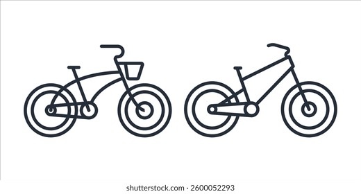 Bicycle icon symbol vector sign isolated on white background illustration for graphic and web design