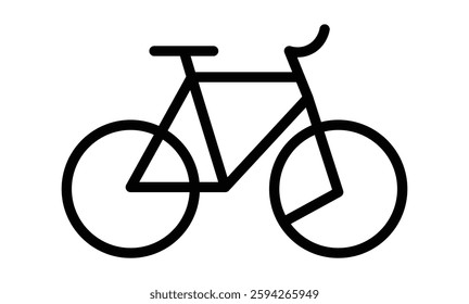  bicycle icon as symbol for web page design city transport or sport travel. Simple icon. on a white background
