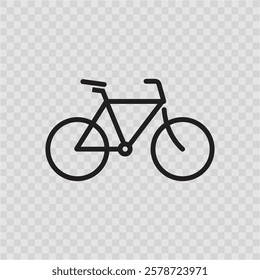 Bicycle icon template isolated on transparent background. Modern and editable bicycle icon. Simple icon vector illustration