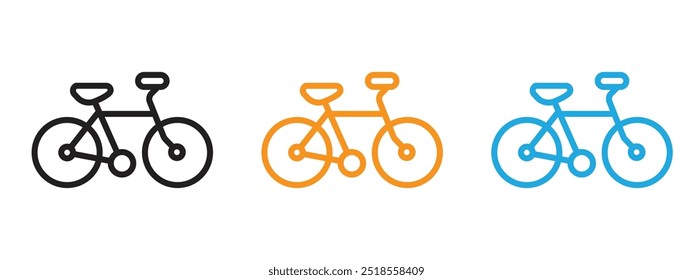 Bicycle icon Thin line illustration set
