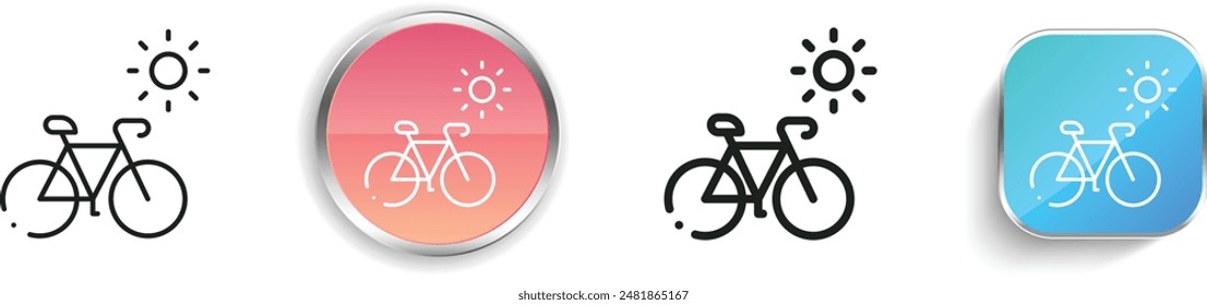 bicycle icon. Thin Linear, Regular and Button Style Design Isolated On White Background