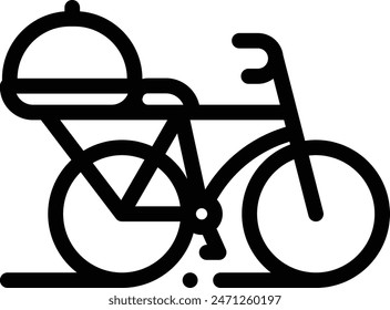 Fahrradsymbol. Dünnes lineares Design isoliert auf weißem Hintergrund