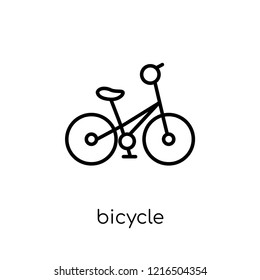 bicycle icon. Trendy modern flat linear vector bicycle icon on white background from thin line collection, outline vector illustration