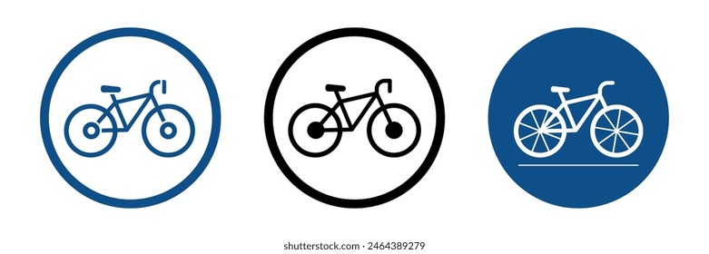 A bicycle icon for an urban environment. A modern bike, a set of icons. Bicycle parking on a special territory. EPS 10