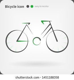 Bicycle icon. Vector bike illustration in angular style