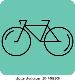 Bicycle icon in vector, color black.