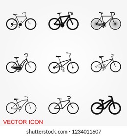 Bicycle icon. Vector element illustration on background.