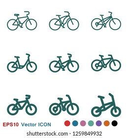 Bicycle icon. Vector element illustration on background.