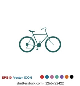 Bicycle icon. Vector element illustration on background.
