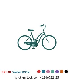 Bicycle icon. Vector element illustration on background.