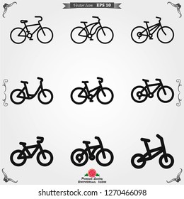 Bicycle icon. Vector element illustration on background.