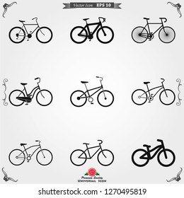 Bicycle icon. Vector element illustration on background.