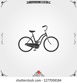 Bicycle icon. Vector element illustration on background.