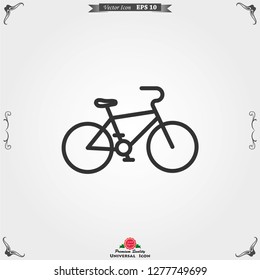 Bicycle icon. Vector element illustration on background.