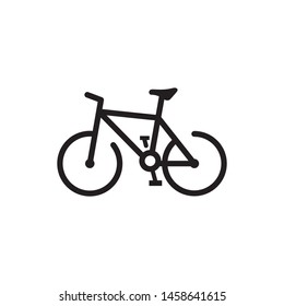 Bicycle icon vector. Flat design style on white background.