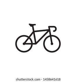 Bicycle icon vector. Flat design style on white background.