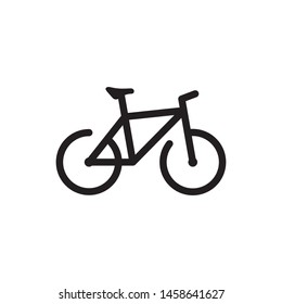 Bicycle icon vector. Flat design style on white background.