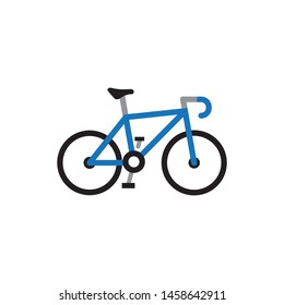 Bicycle icon vector. Flat design style on white background.