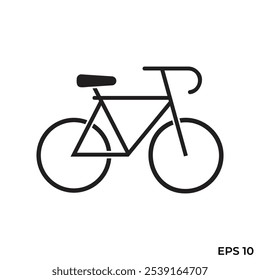 Ilustración plana de Vector de icono de bicicleta