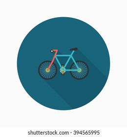 Bicycle icon , Vector flat long shadow design. Transport concept.