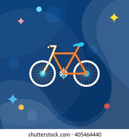Bicycle icon , Vector flat long shadow design. Transport concept.