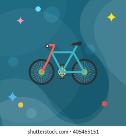 Bicycle icon , Vector flat long shadow design. Transport concept.