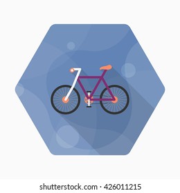 Bicycle icon , Vector flat long shadow design. Transport concept.