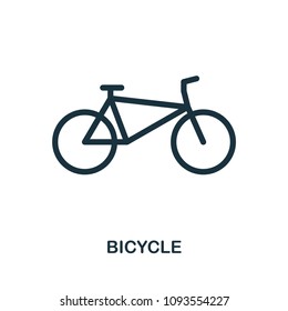 Bicycle icon in vector. Flat style icon design. Vector illustration of bicycle icon. Pictogram isolated on white.