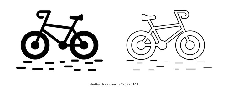 Fahrrad-Symbol, Vektorgrafik-Symbol, flacher Stil, einzeln auf weißem Hintergrund. Vektordesign eps 10