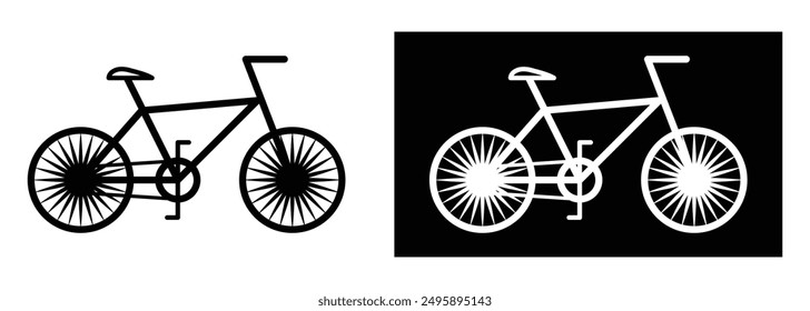 Icono de bicicleta Icono de Ilustración vectorial Estilo plano Aislar sobre fondo blanco Diseño de Vector EPS 10