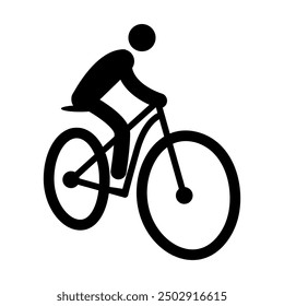 Bicycle icon vector illustration with a rider. Silhouette of Bicycle