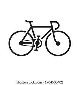 Vector de icono de bicicleta aislado en fondo blanco