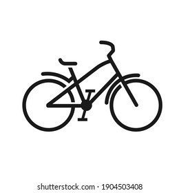 Fahrradsymbol, Vektorgrafik einzeln auf weißem Hintergrund