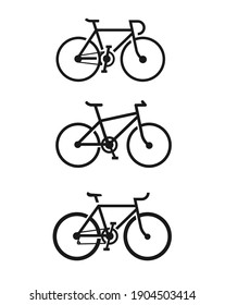 Bicycle icon vector isolated on white background