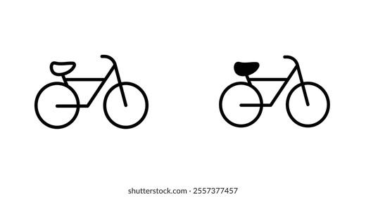 Bicycle Icon vector. liner and flat style icons set.