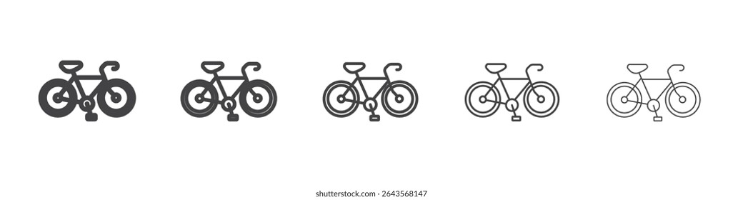 Bicycle icon vector outline set illustration sign