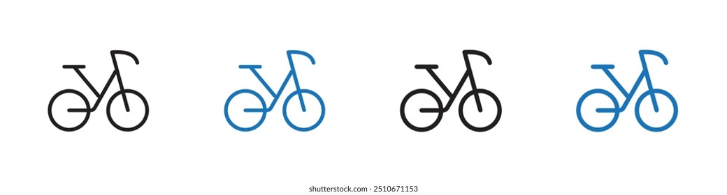 Bicycle icon Vector set outline