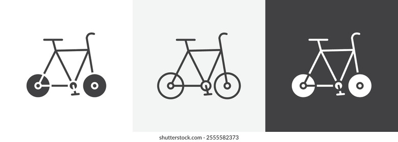 Bicycle icon vector set for ui designs