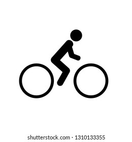 bicycle  icon vector. Sport bike and rider icon. bicycle with man.  illustration isolated on white background 