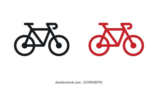 Bicycle icons in black and colored version