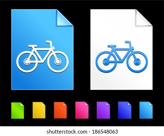 Bicycle Icons on Colorful Paper Document Collection