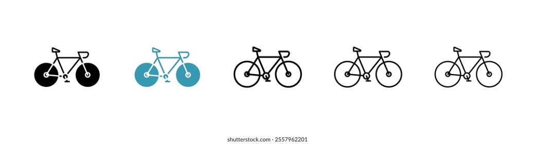 Bicycle icons pack in black and blue.