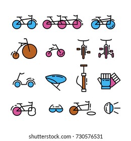 bicycle icons set