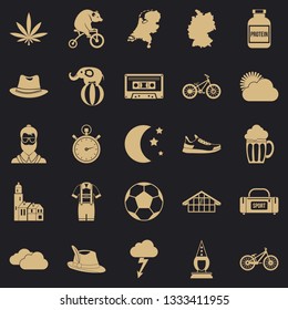 Bicycle icons set. Simple set of 25 bicycle vector icons for web for any design