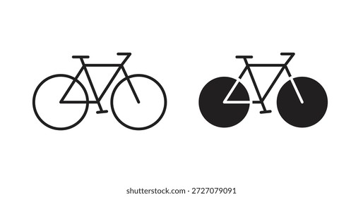 Conjunto de iconos de bicicleta. Ilustración vectorial de línea simple