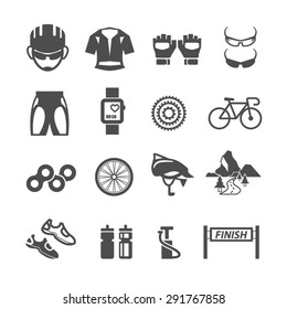 Bicycle icons set, Vector